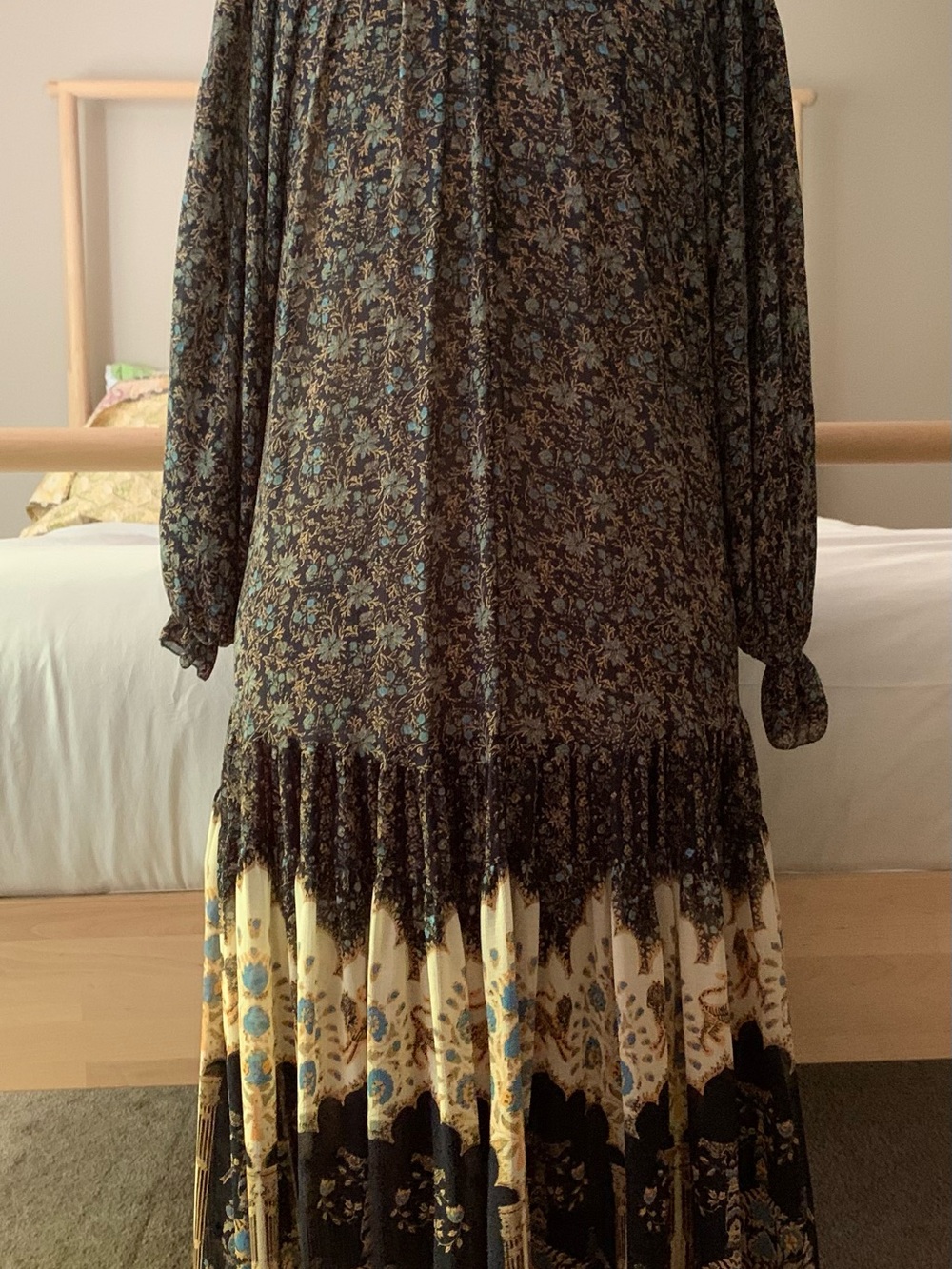 Free People Border Print Boho Maxi Dress, Size Medium - Picture 6 of 7